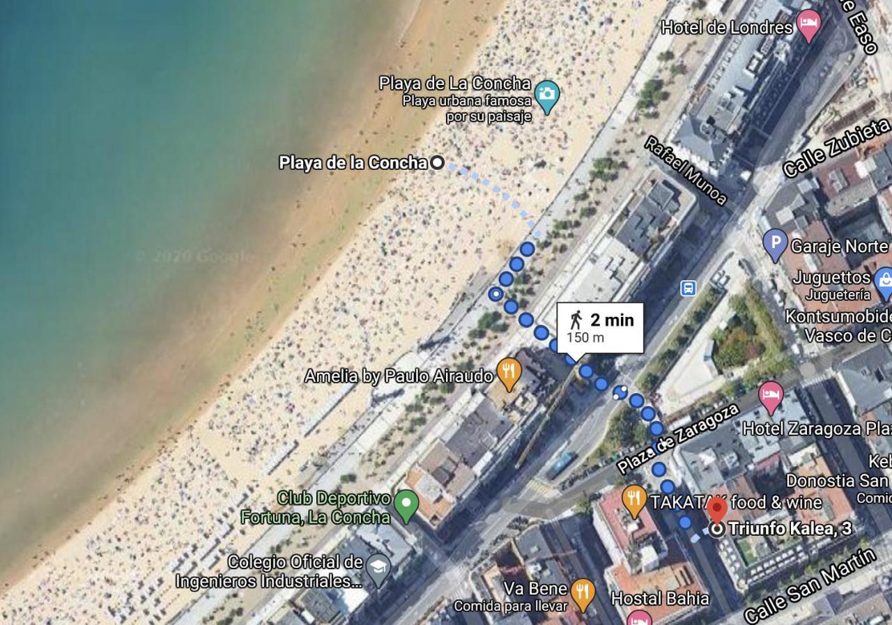 Apartamento Amplio Y Central A Pie De Playa La Concha 圣塞瓦斯蒂安 外观 照片